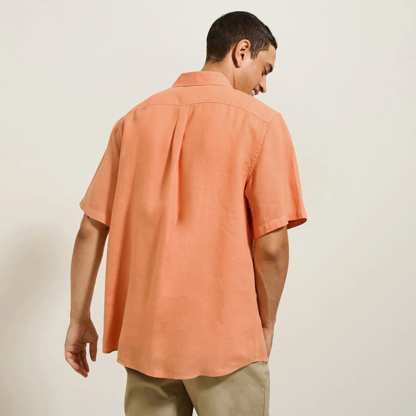 Fashion Regular effen hemdje in linnen Overhemd