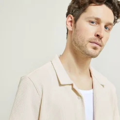 Discount Regular effen katoenen hemdje met wafeleffect Overhemd