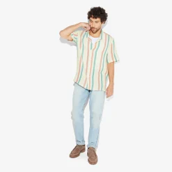 Hot Regular fit gestreept overhemd met korte mouw van Overhemd