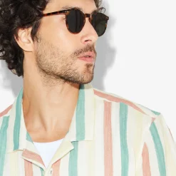 Hot Regular fit gestreept overhemd met korte mouw van Overhemd