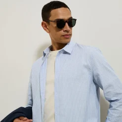 Discount Regular gestreept hemd in katoen Formele Overhemden|Overhemd