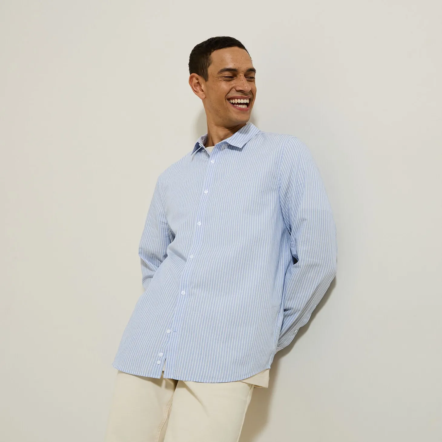 Discount Regular gestreept hemd in katoen Formele Overhemden|Overhemd