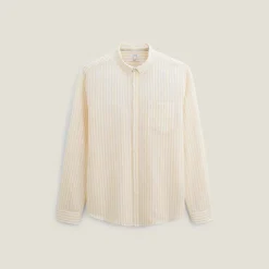 Fashion Regular gestreept hemd in katoen en linnen Overhemd