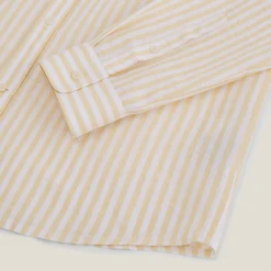 Fashion Regular gestreept hemd in katoen en linnen Overhemd