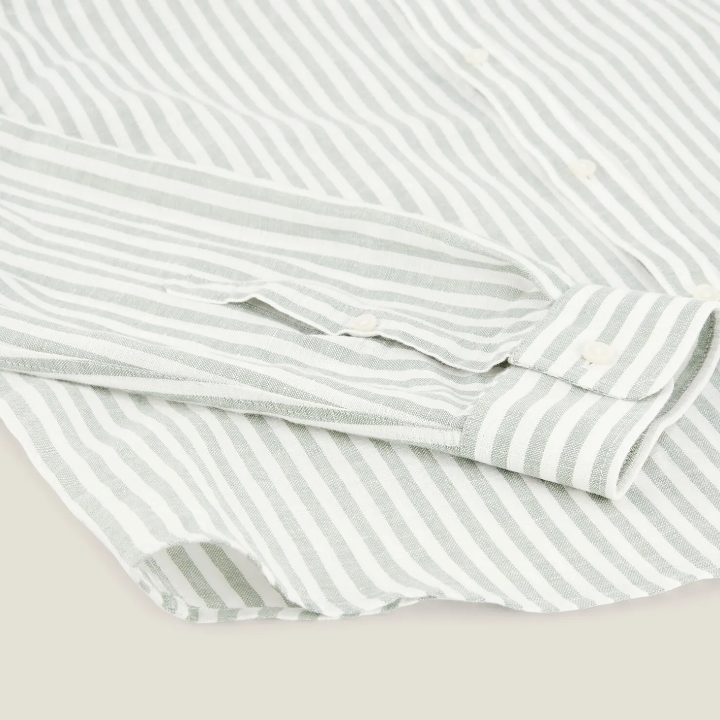 Clearance Regular gestreept hemd in katoen en linnen Overhemd