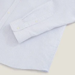 Sale Regular gestreept hemd in katoen en linnen Overhemd