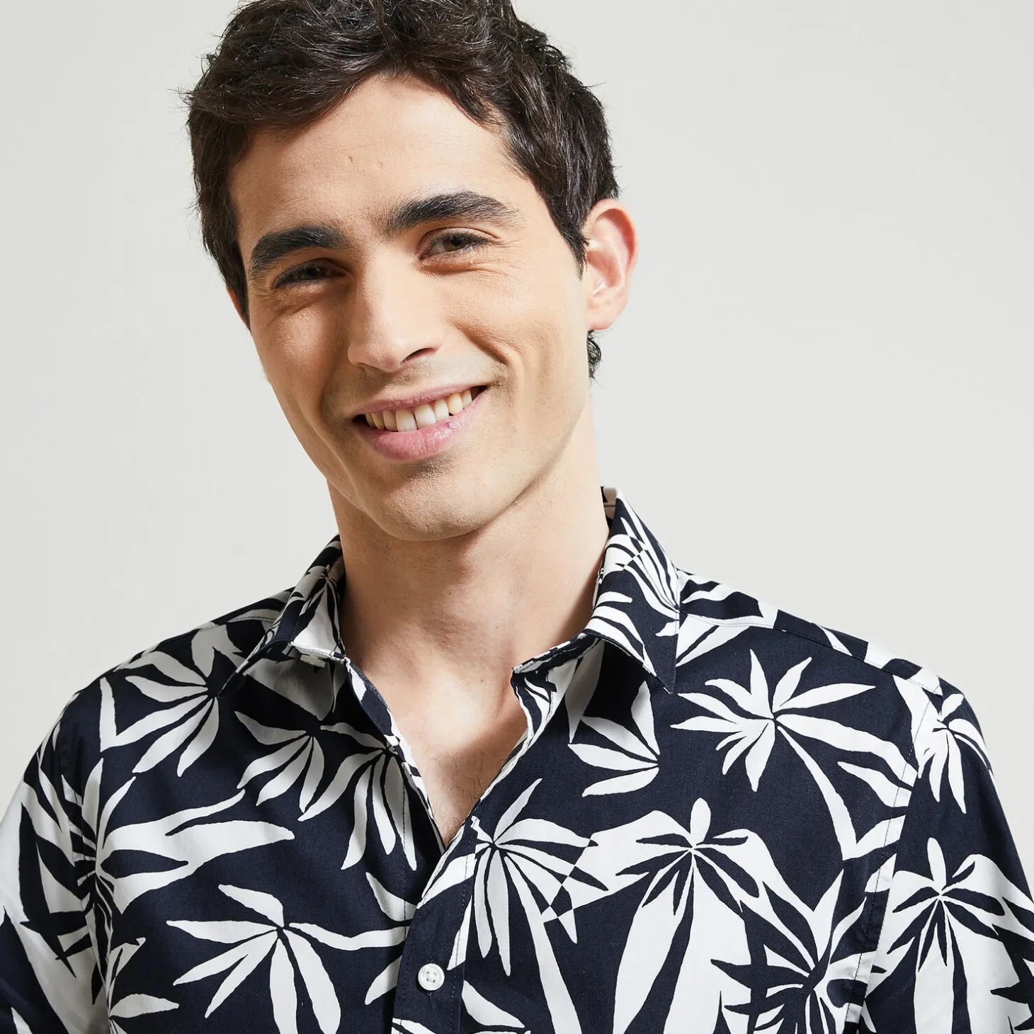 Cheap Regular hawaïhemdje met bloemenprint in biokatoen Overhemd