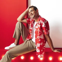 Sale Regular hemdje met landschapsprint in gevlamd kato Overhemd