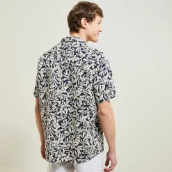 Fashion Regular hemdje met print in katoen en linnen Overhemd