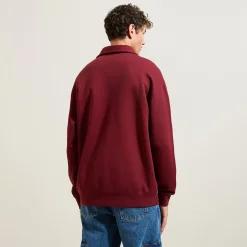 Online Relaxed effen sweater met polokraag Sweater