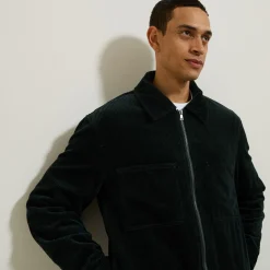 Cheap Ribfluwelen jack hemdskraag Mantel & Jack