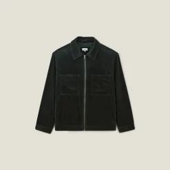 Cheap Ribfluwelen jack hemdskraag Mantel & Jack