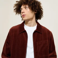 Cheap Ribfluwelen overhemdjas met rits Overshirt|Mantel & Jack