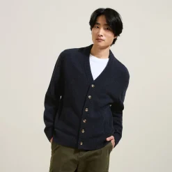 New Ribstof gilet-vestje met knopen Heren Gebreide Vesten Heren|Trui