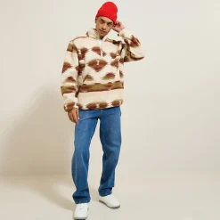 Best Sherpasweater met ritskraag en print Sweater