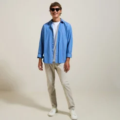 Cheap Slim chinobroek met flanelaspect Broek