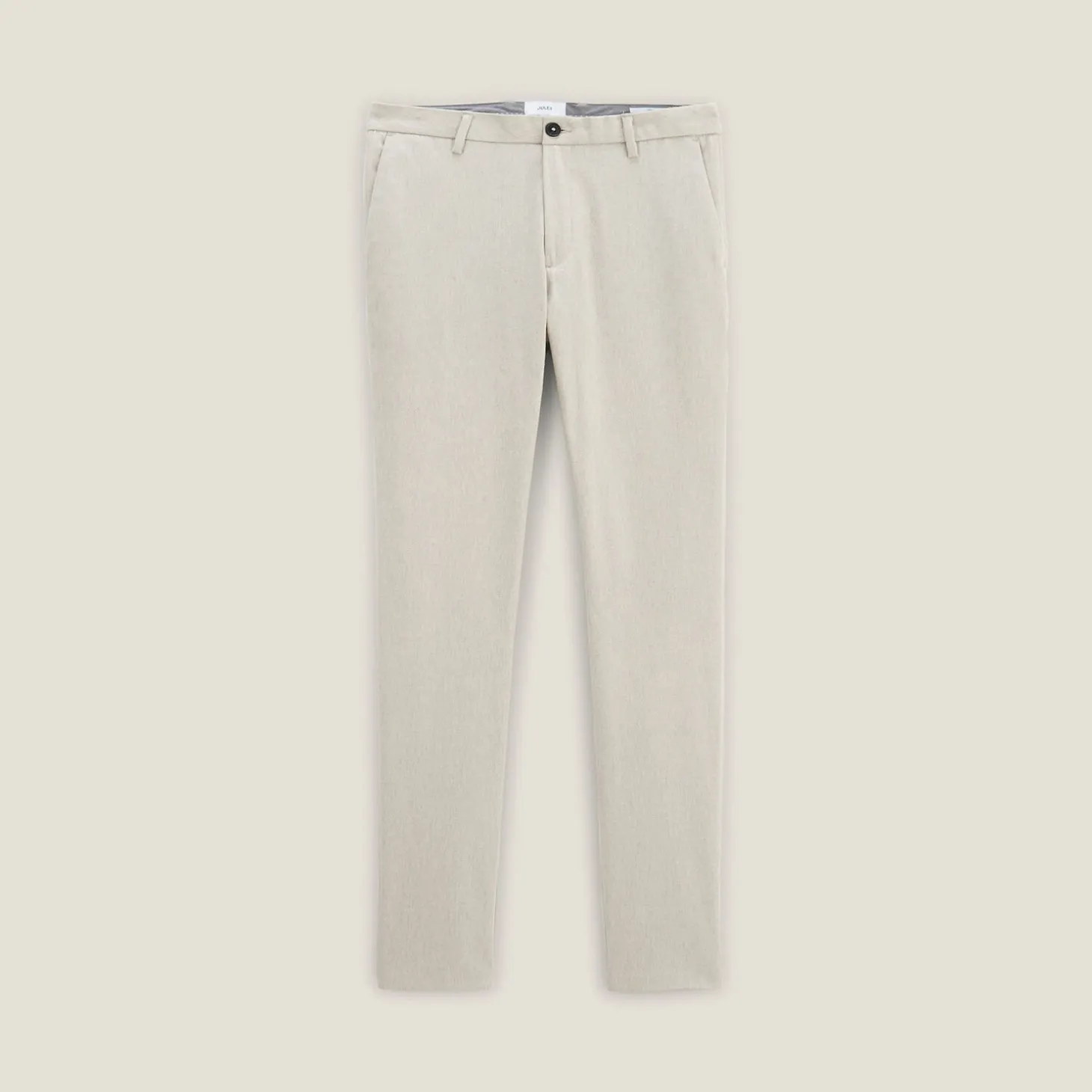 Online Slim chinobroek met flanelaspect Broek