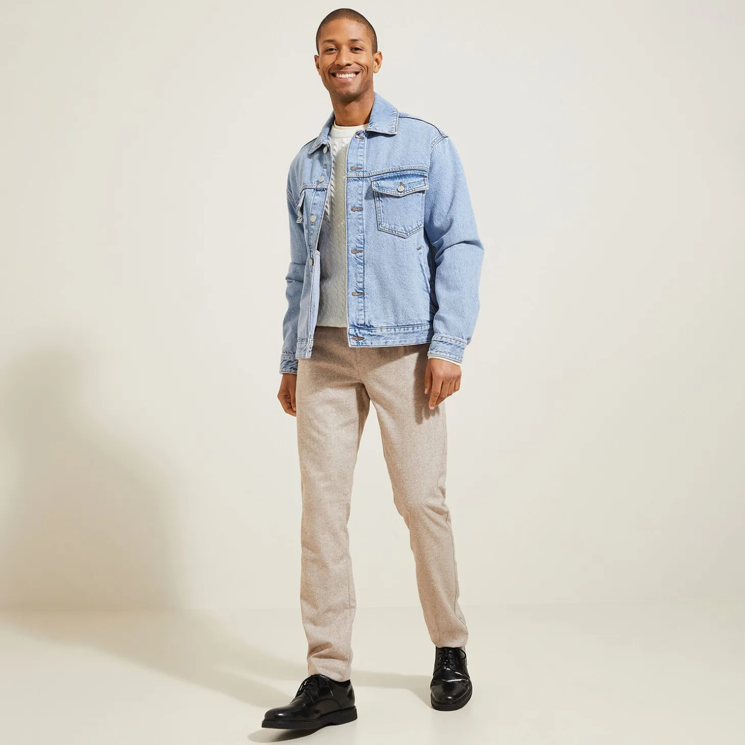 Best Slim chinobroek met plooien en wol Broek