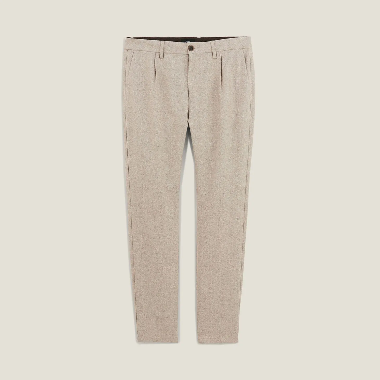 Best Slim chinobroek met plooien en wol Broek