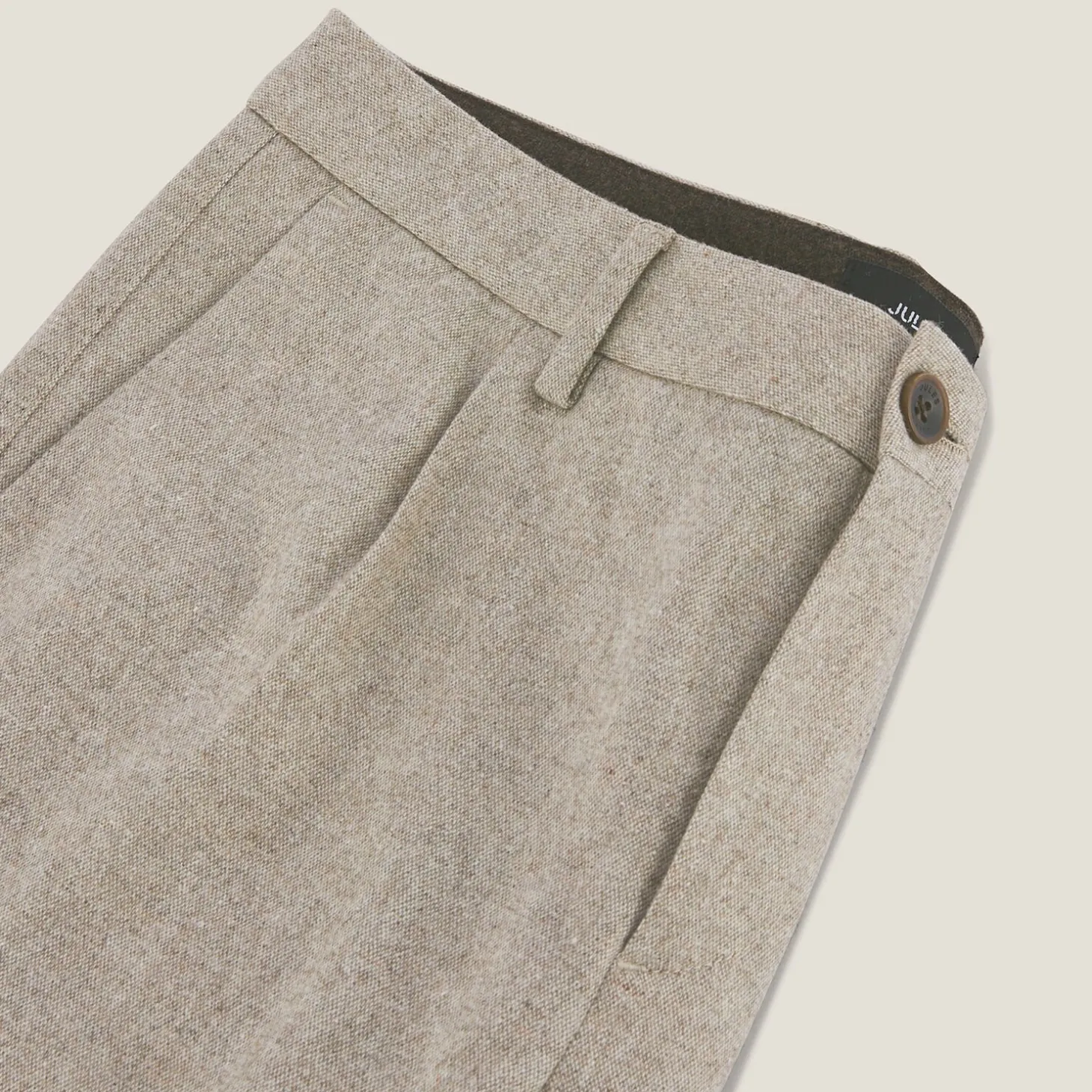 Best Slim chinobroek met plooien en wol Broek