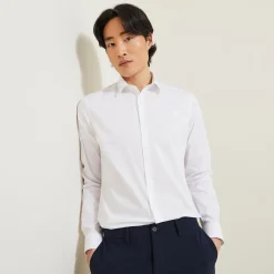 Best Slim effen hemd in gerecyclede polyamide Formele Overhemden|Overhemd