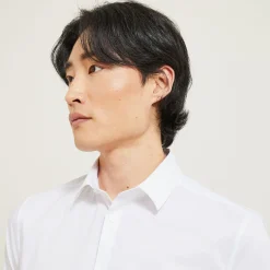 Best Slim effen hemd in gerecyclede polyamide Formele Overhemden|Overhemd