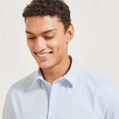 Discount Slim effen hemd in gerecyclede polyamide Formele Overhemden|Overhemd