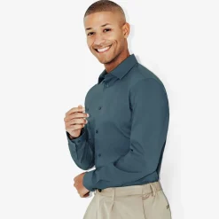 Shop Slim effen hemd in gerecyclede polyamide Formele Overhemden|Overhemd