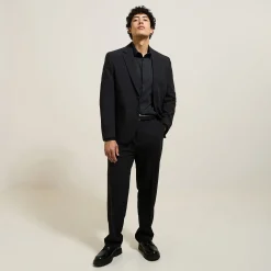 New Slim effen hemd in gerecyclede polyamide Formele Overhemden|Overhemd