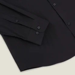 New Slim effen hemd in gerecyclede polyamide Formele Overhemden|Overhemd