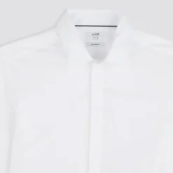 Outlet Slim effen hemd in satijnkatoen Formele Overhemden|Overhemd