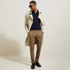 Sale Slim effen polo met korte mouwen en Italiaanse kra Polo