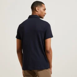 Sale Slim effen polo met korte mouwen en Italiaanse kra Polo