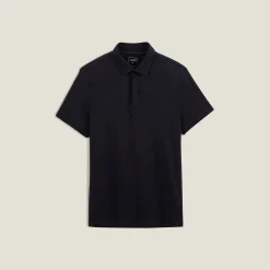 Sale Slim effen polo met korte mouwen en Italiaanse kra Polo