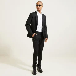 Hot Slim effen satijnen hemd in biokatoen Formele Overhemden|Overhemd