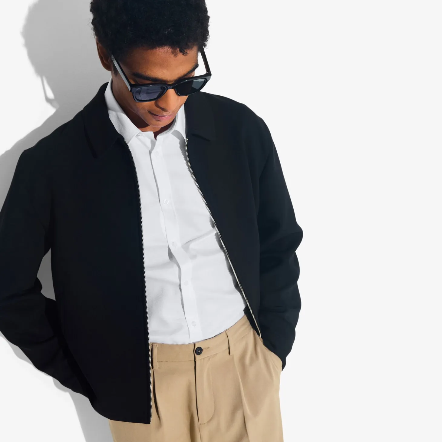 Hot Slim effen satijnen hemd in biokatoen Formele Overhemden|Overhemd