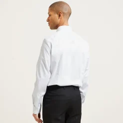 Hot Slim effen satijnen hemd in biokatoen Formele Overhemden|Overhemd