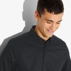 Best Slim effen satijnen hemd in biokatoen Formele Overhemden|Overhemd