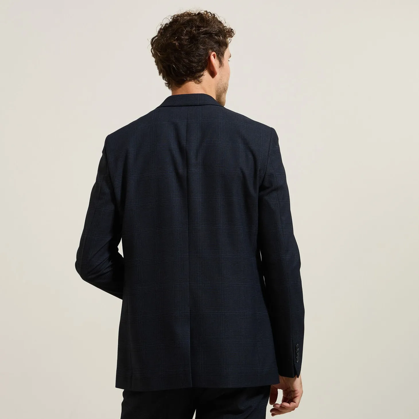 Outlet Slim geruit bi-stretch kostuumvest Kostuumvest & Blazer|Kostuumvest