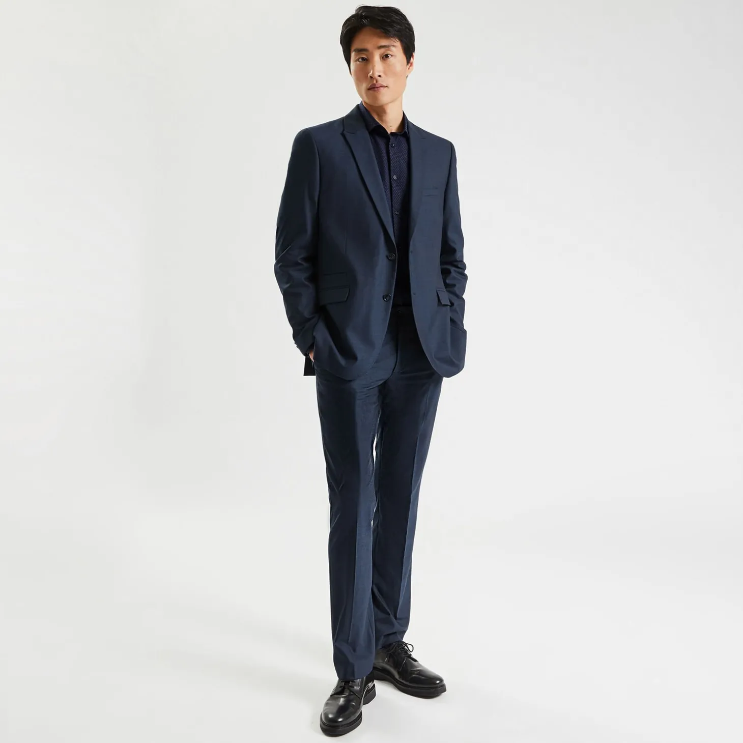 Best Sale Slim hemd in biokatoen met jacquard microprint Formele Overhemden|Overhemd