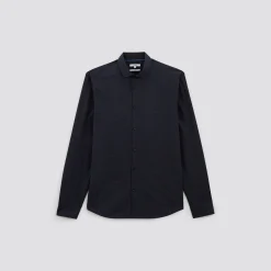 Best Sale Slim hemd in biokatoen met jacquard microprint Formele Overhemden|Overhemd