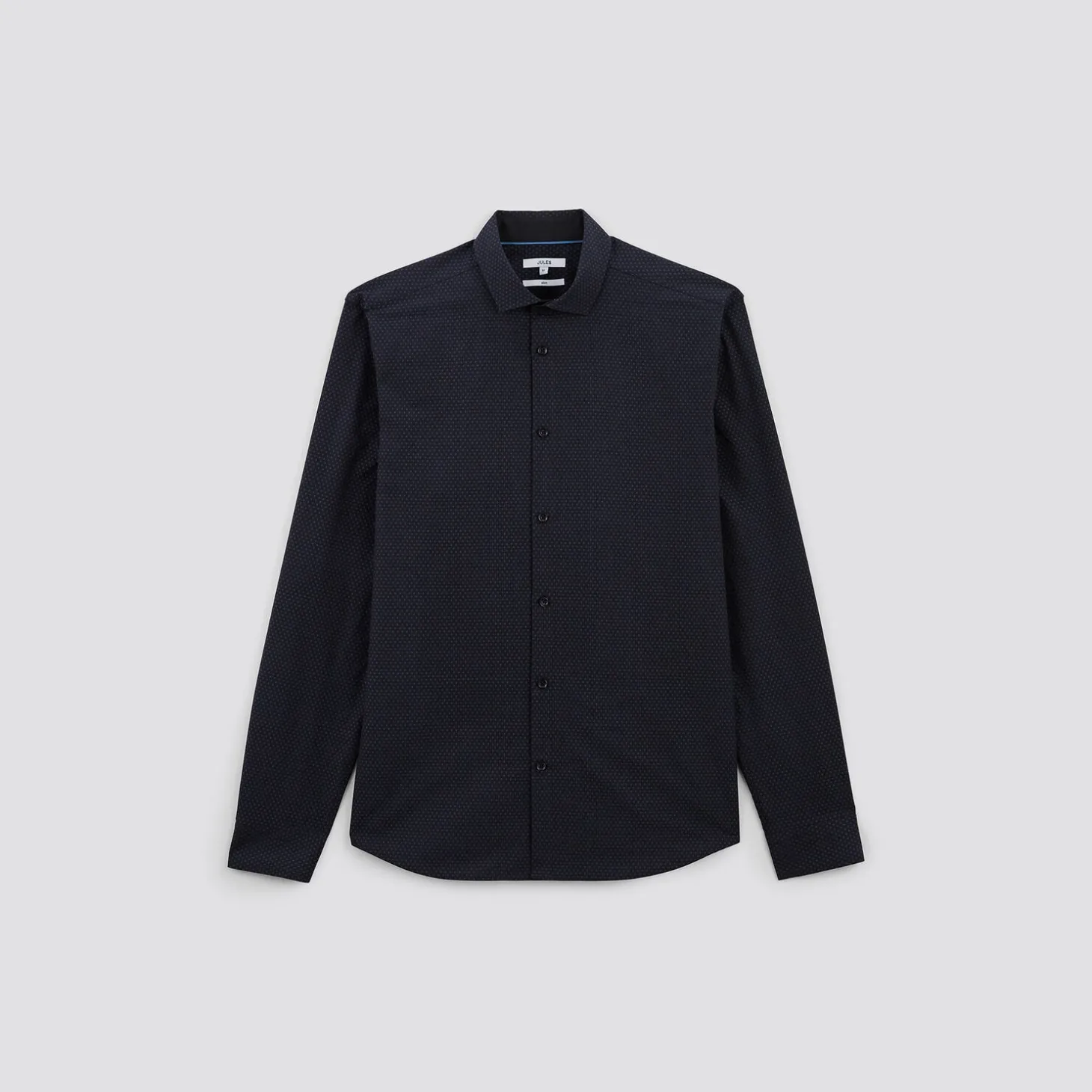 Best Sale Slim hemd in biokatoen met jacquard microprint Formele Overhemden|Overhemd