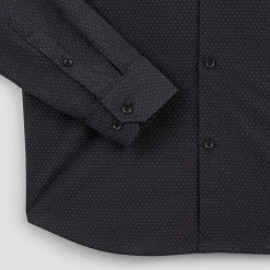 Best Sale Slim hemd in biokatoen met jacquard microprint Formele Overhemden|Overhemd