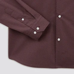 Cheap Slim hemd in biokatoen met jacquard microprint Formele Overhemden|Overhemd