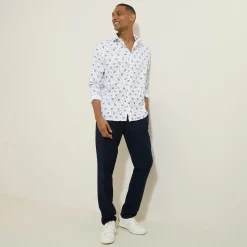 Cheap Slim hemd met bloemenprint in katoen Formele Overhemden|Overhemd