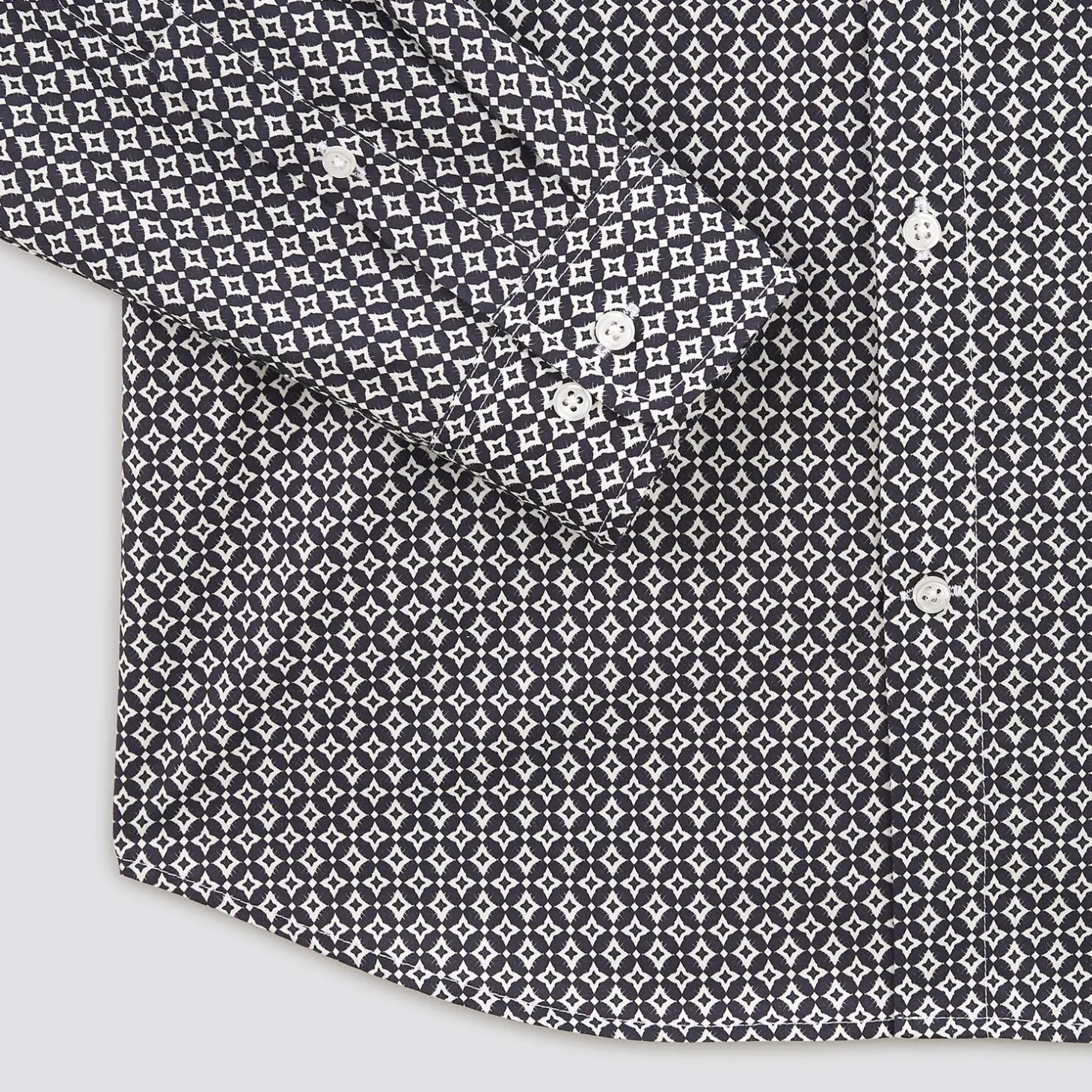Store Slim hemd met geometrische print in biokatoen Formele Overhemden|Overhemd