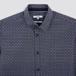 Hot Slim hemd met geometrische print in biokatoen Formele Overhemden|Overhemd