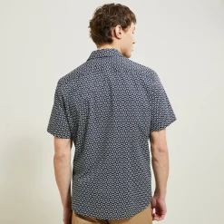 Cheap Slim hemdje met geometrische print in biokatoen Formele Overhemden|Overhemd