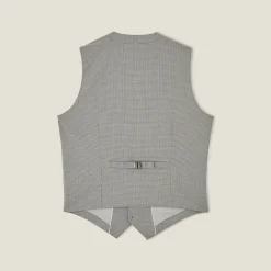 Discount Slim kostuumgilet met pied-de-puce-motief Kostuumgilet