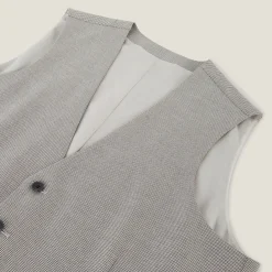 Discount Slim kostuumgilet met pied-de-puce-motief Kostuumgilet